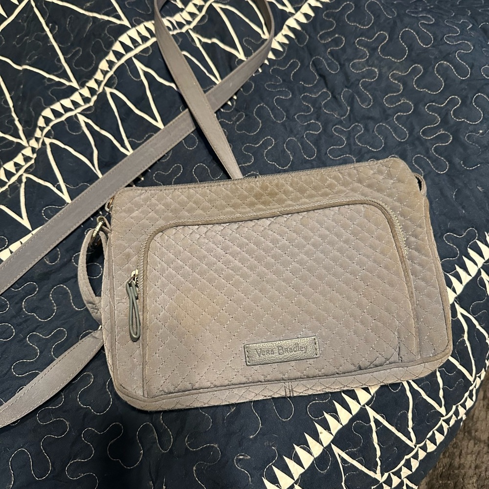 Vera Bradley Taupe Quilted Crossbody Bag